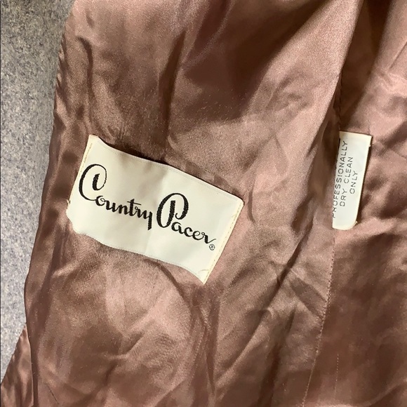 Gorgeous vintage gray coat with rabbit fur trim - Picture 5 of 8